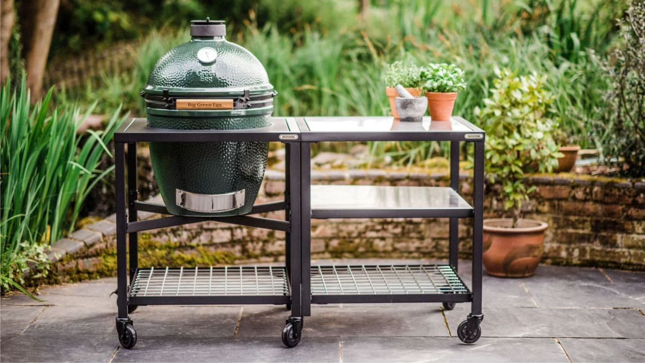 One of the best BBQ deals is on this: the Big Green Egg on a patio