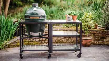 One of the best BBQ deals is on this: the Big Green Egg on a patio