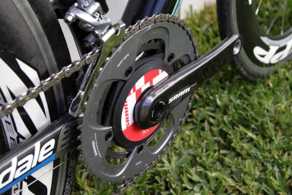 The challenge of accomodating the power measurement hardware led SRAM to develop new unidirectional carbon fibre crank arms.