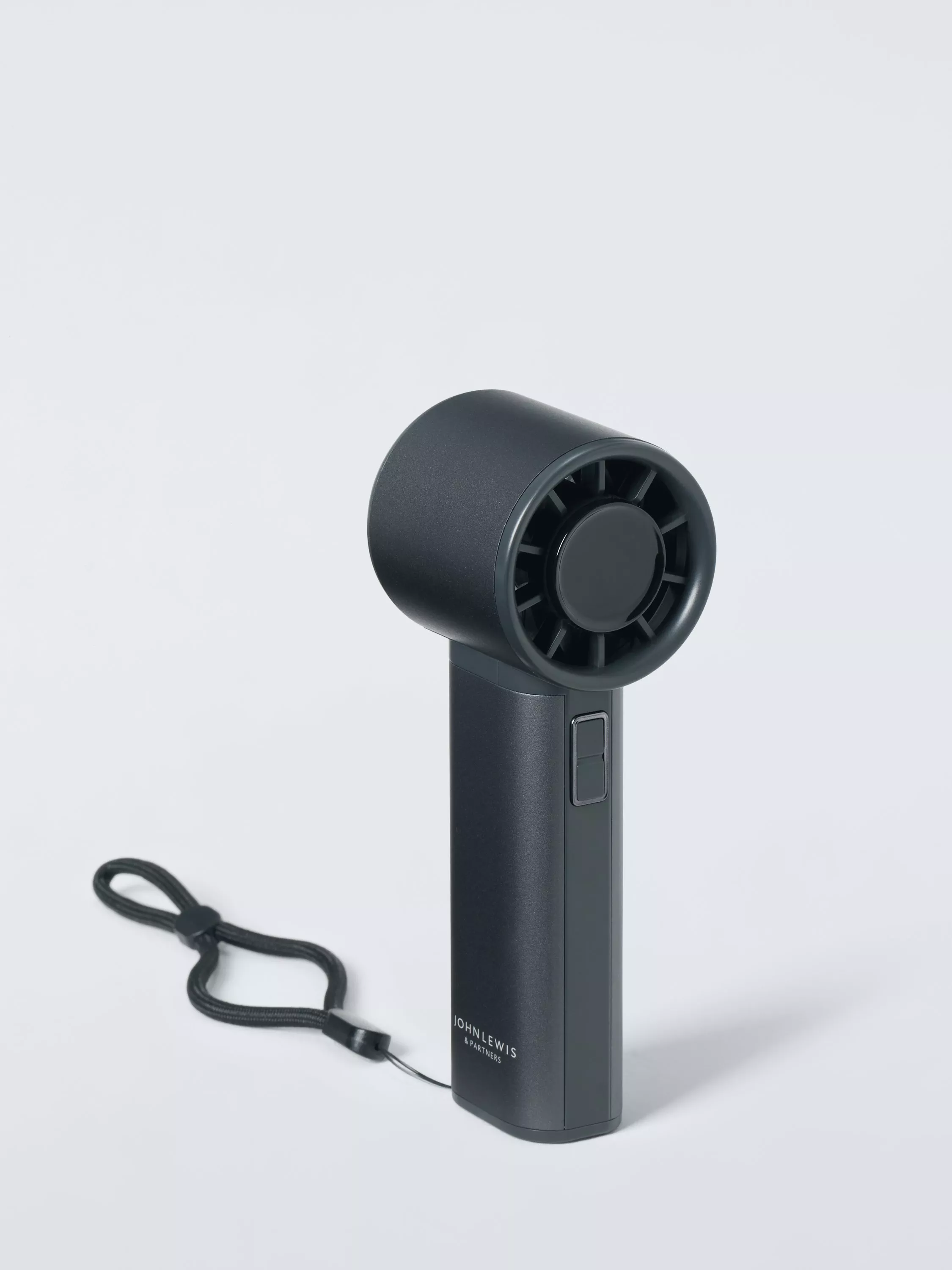 John Lewis High Power Handheld Fan With Aluminium Casing, Black