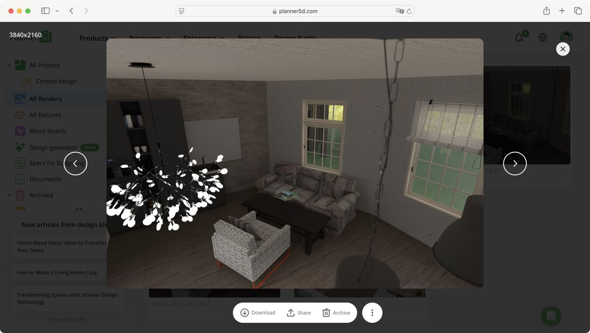 Planner 5D home design software during our review