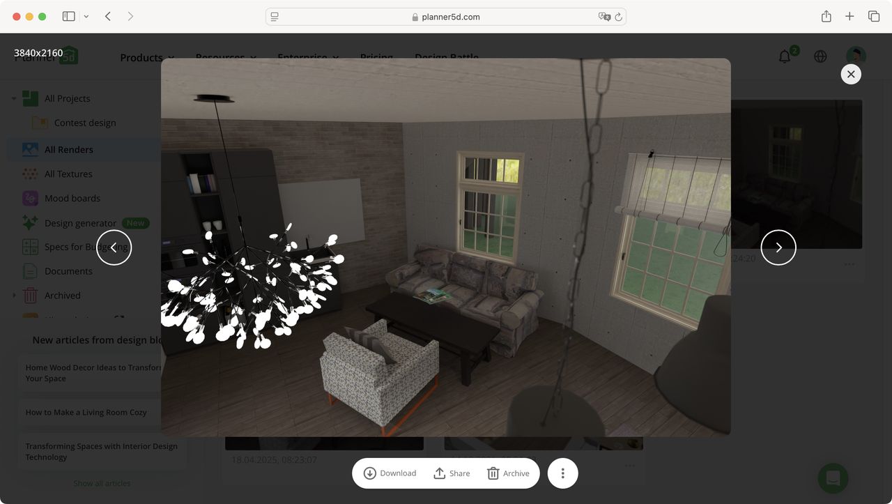 Planner 5D home design software during our review