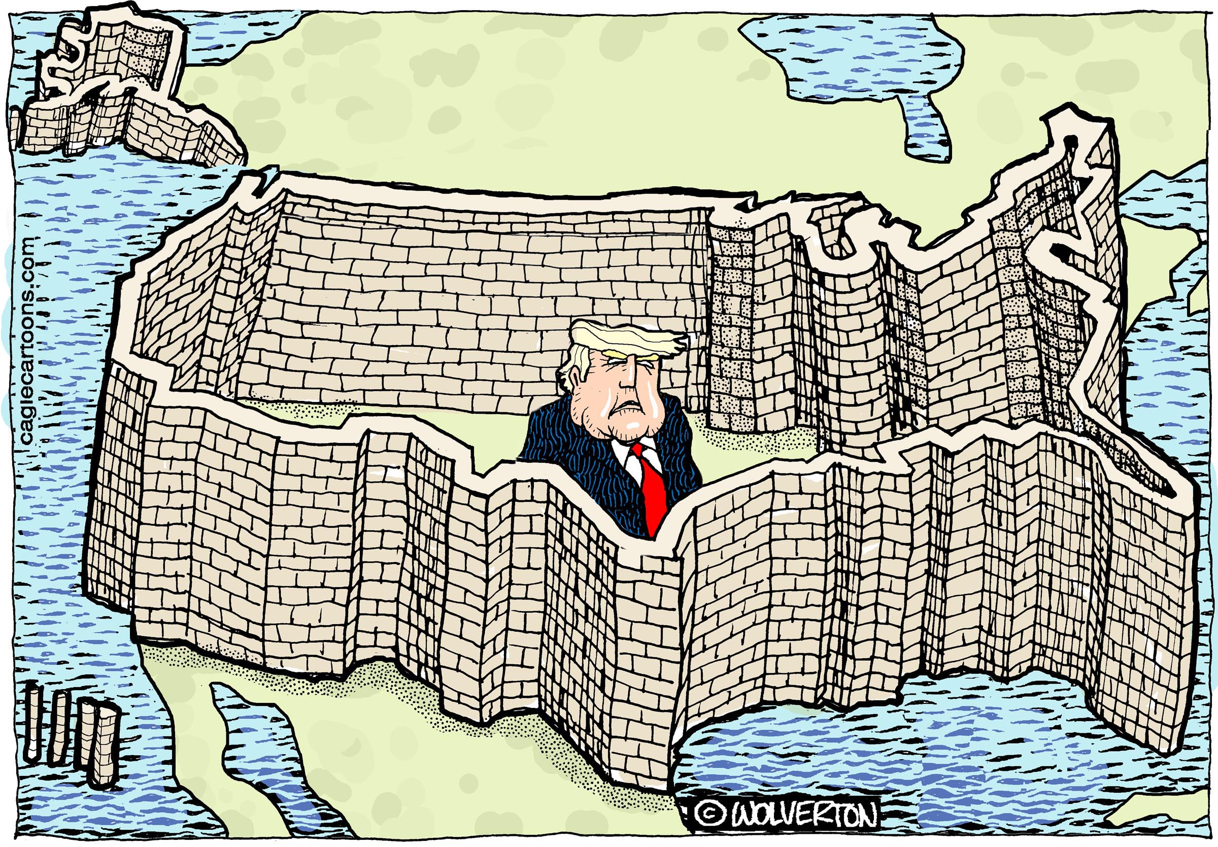 Political Cartoon US Trump Trade War Tariffs Mexico Canada Wall | The Week