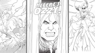 Pages from the Ozzy Osbourne colouring book