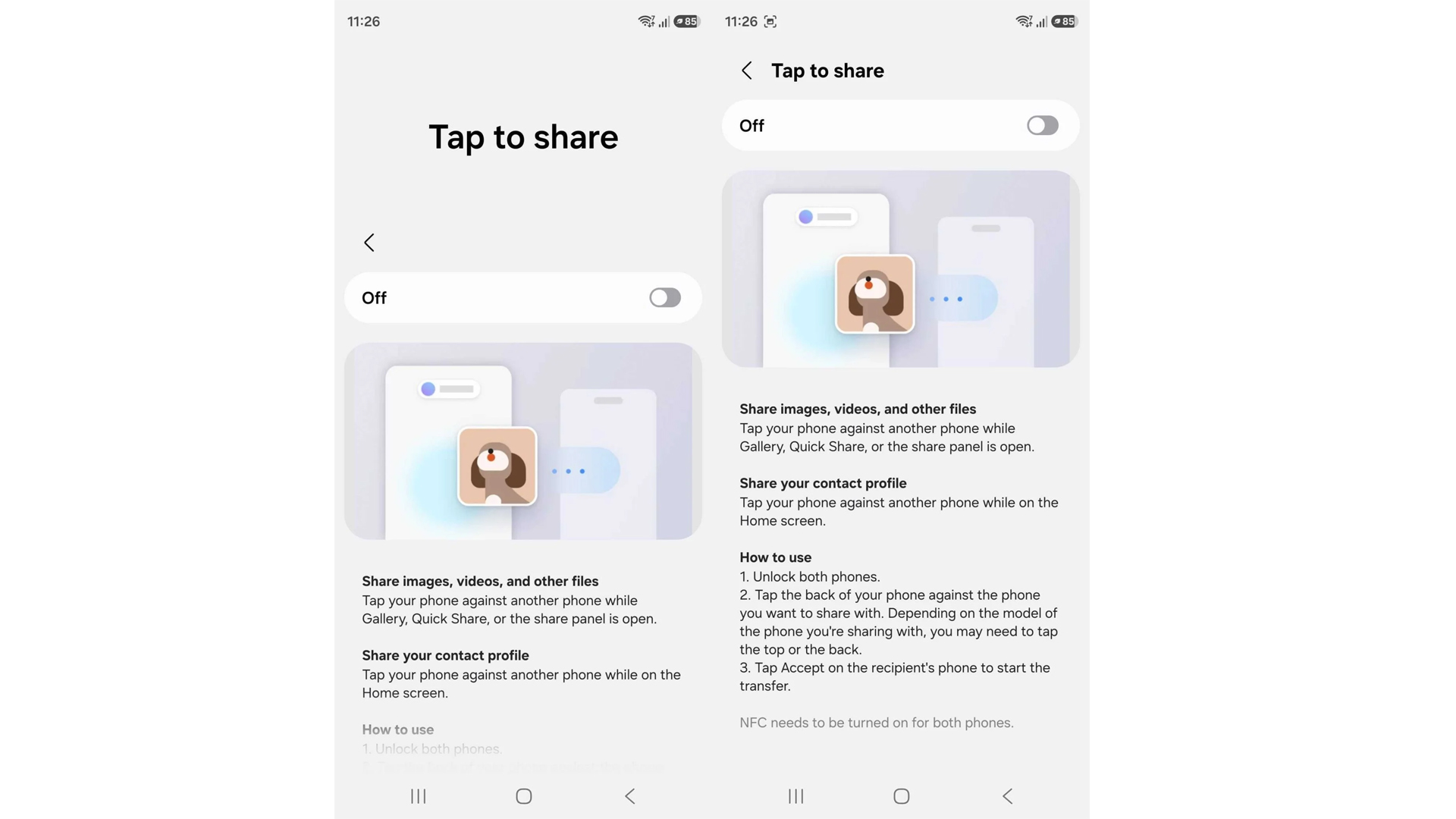 Samsung One UI 9 tap to share