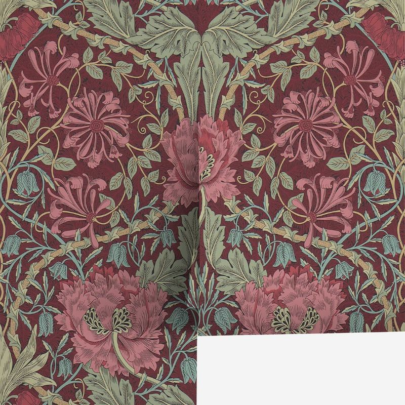 burgundy floral wallpaper