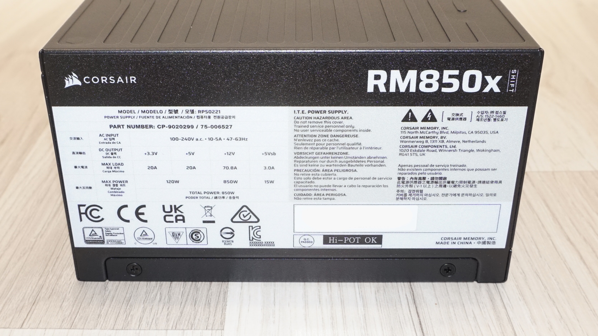 Corsair RM850x Shift 2025