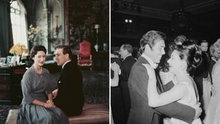 Two photos of Princess Margaret with Antony Armstrong-Jones