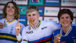 Jordan Williams winning the 2022 downhill world champs in Les Gets