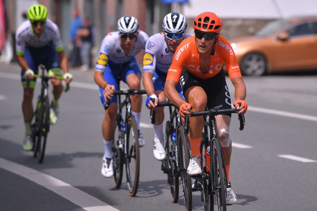 EREZEE BELGIUM AUGUST 19 Matteo Trentin of Italy and CCC Team during the 41st Tour de Wallonie 2020 Stage 4 a 1994km stage from Blegny to Ereze 334m TourdeWallonie TRW2020 on August 19 2020 in Erezee Belgium Photo by Luc ClaessenGetty Images