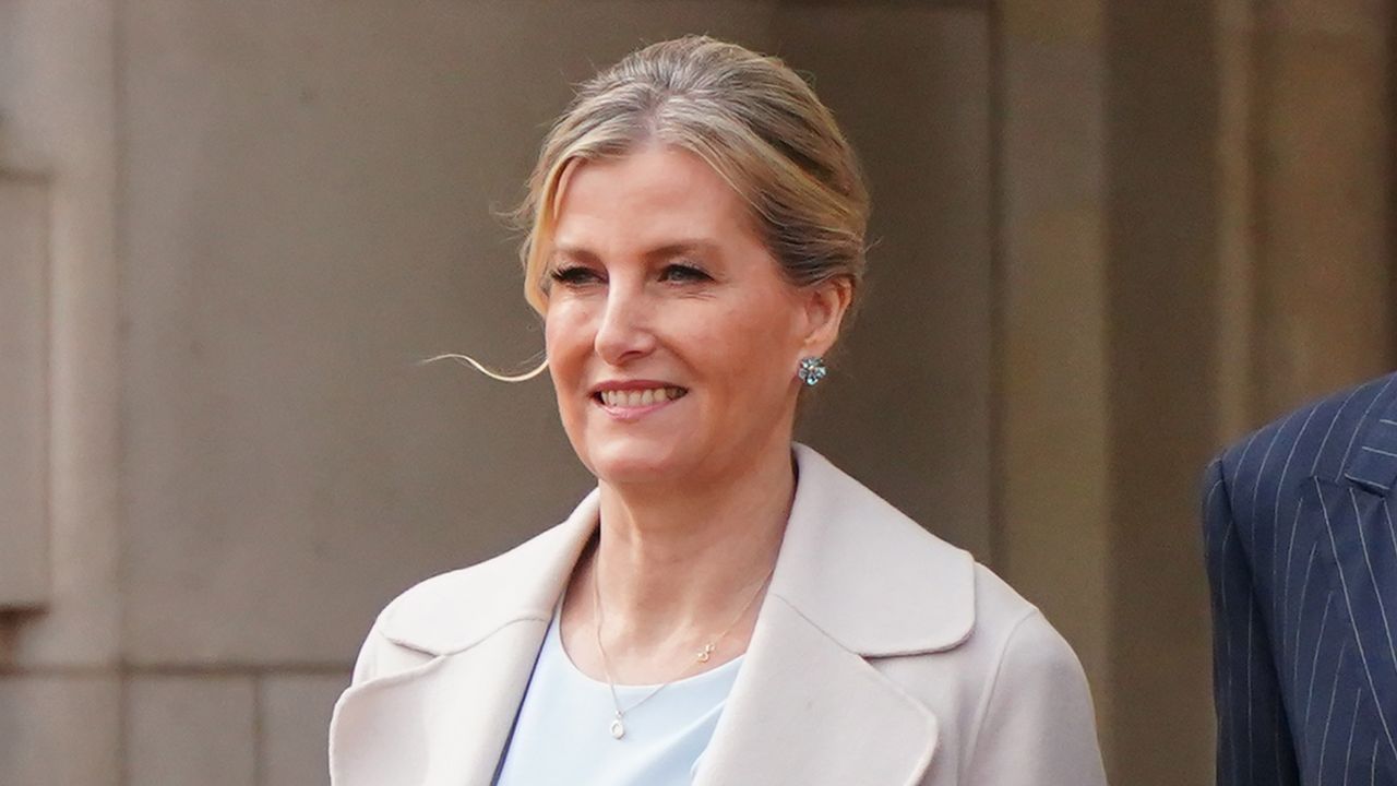 Sophie, Duchess of Edinburgh watches the Changing of the Guard