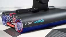 Closeup of floorhead on Dyson WashG1 wet floor cleaner