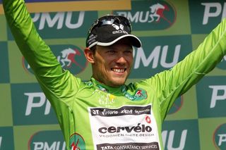 Thor Hushovd (Cervelo) back in green after stage 16