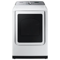 Package - Samsung Large Capacity Smart Top Load Washer with Super Speed Wash and Smart Electric Dryer - White: