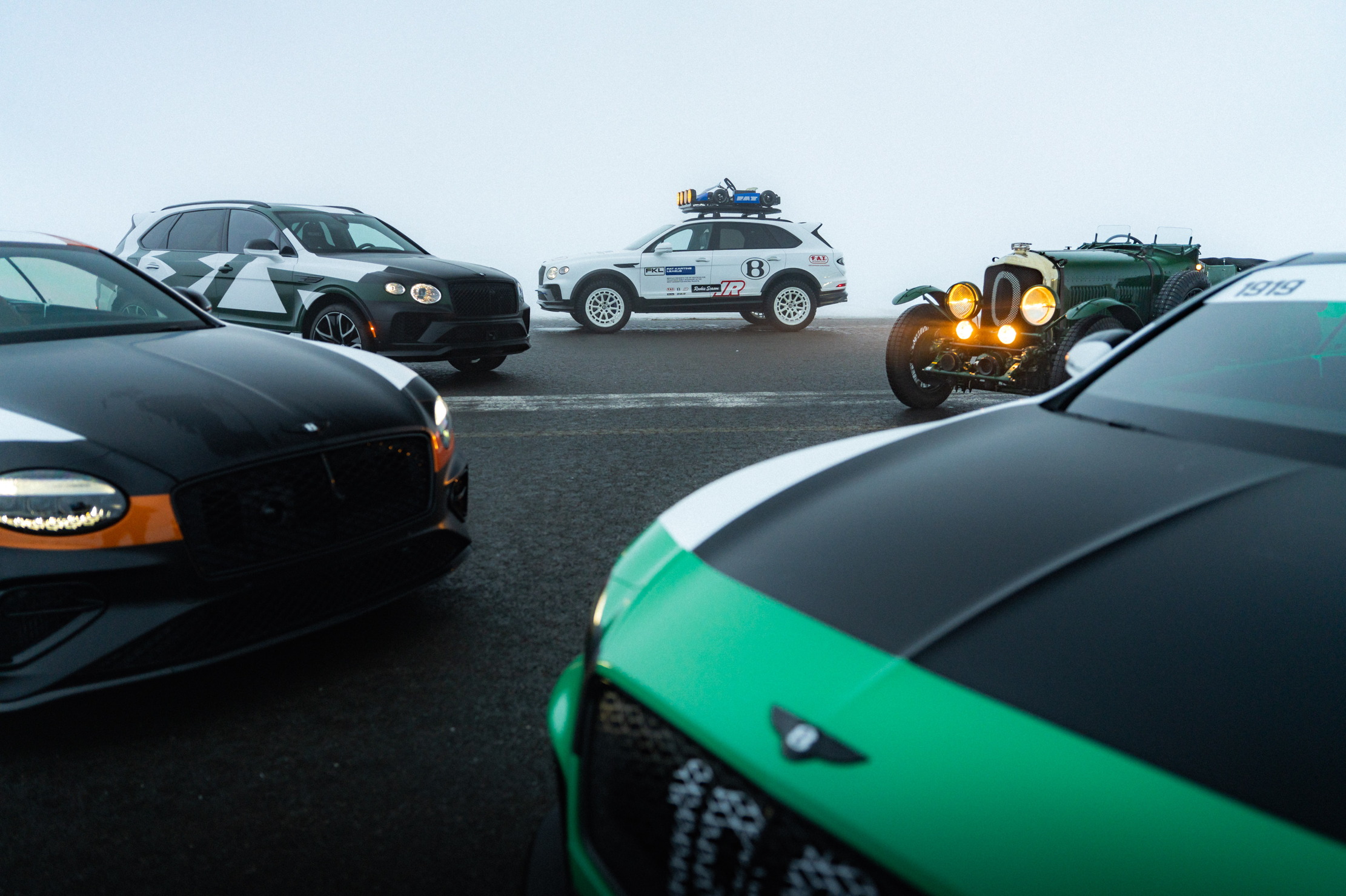 Bentley's full lineup of cars at FAT Ice Race