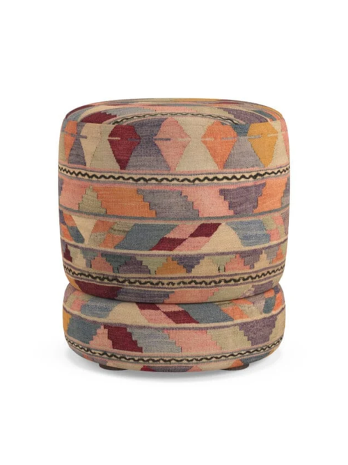 Shell Psychedelic Kilim Nico Small Ottoman