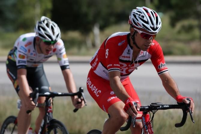 Lachlan Norris (Drapac) in the breakaway on stage one of the 2014 USA Pro Challenge
