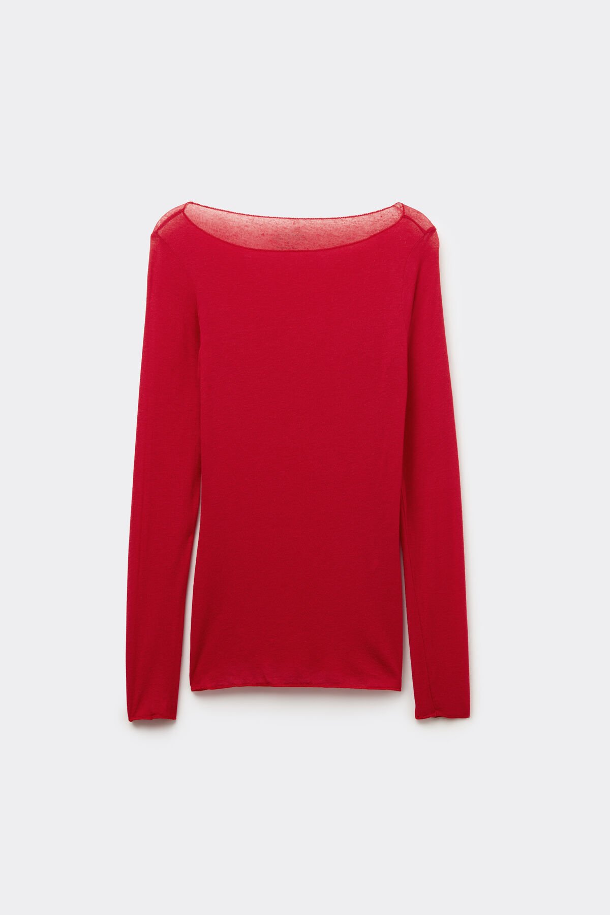 Intimissimi , Boat Neck Modal Cashmere Ultralight Top in Red