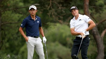 Viktor Hovland and Collin Morikawa pictured on the PGA Tour