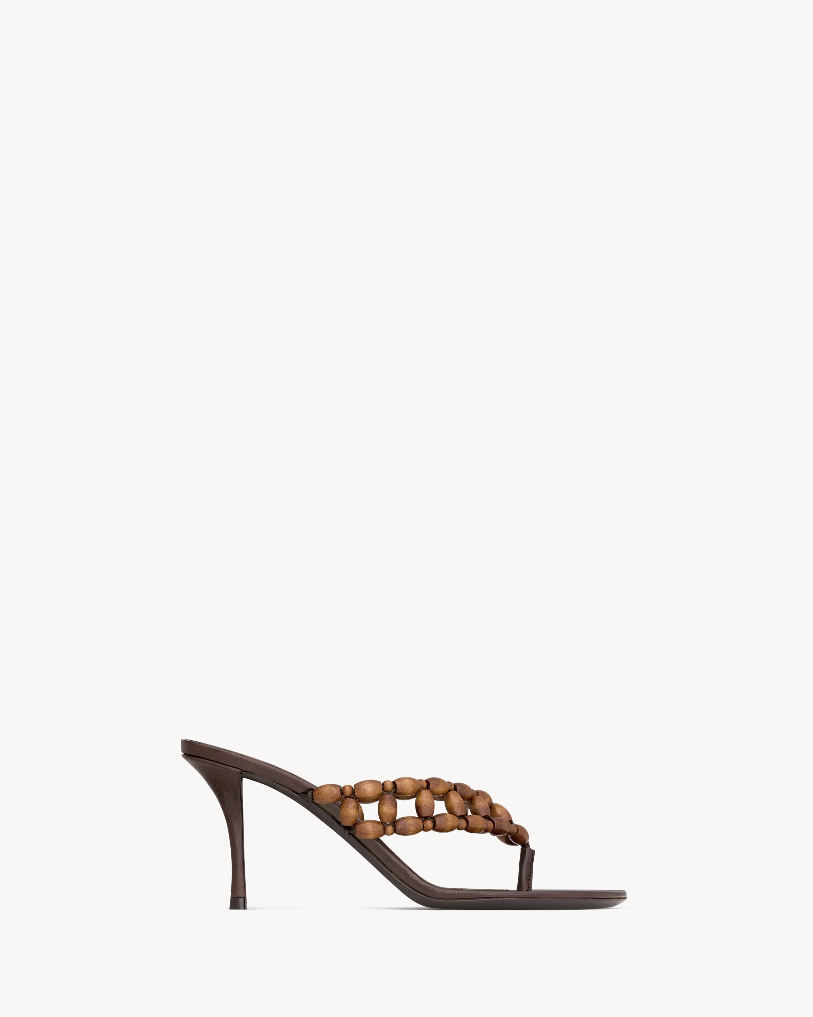 Zina Sandals in Wooden Beads