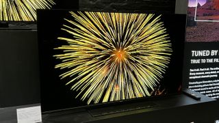 Panasonic MZ800 showing a firework exploding, demonstrating the contrast of OLED