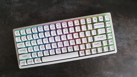Keychron K2 HE Concrete Edition keyboard on desk
