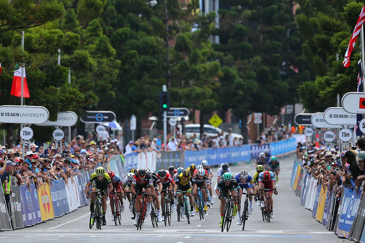 A long shot of the sprint