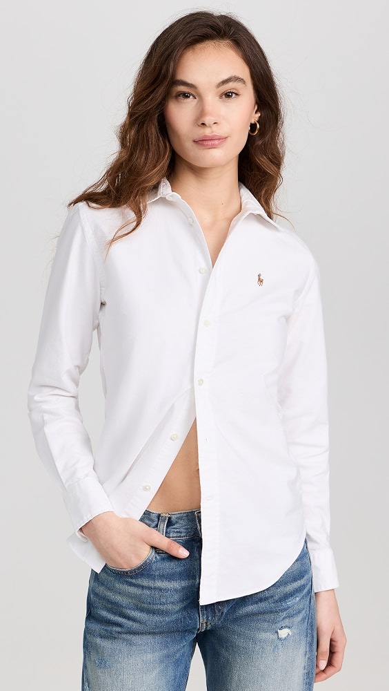 Cotton Oxford Long Sleeve Buttondown - White