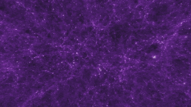 Looped video footage showing what it looks like to move through the cosmic web
