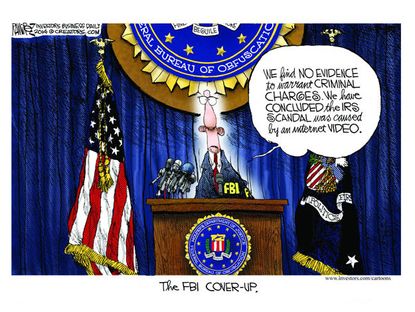Political cartoon IRS scandal FBI