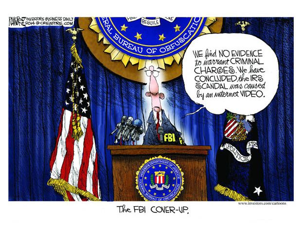 Political cartoon IRS scandal FBI