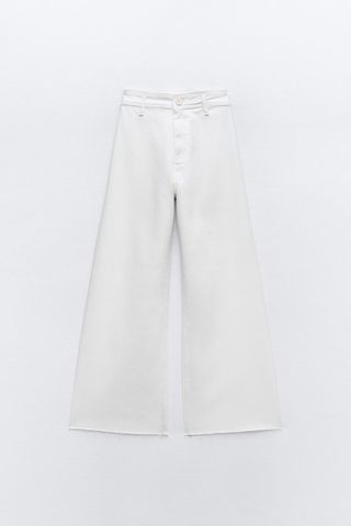 ZARA, Zw Collection Marine Straight-Leg High-Waist Jeans With Pockets