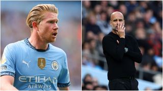 MANCHESTER, ENGLAND - SEPTEMBER 14: Kevin De Bruyne of Manchester City during the Premier League match between Manchester City FC and Brentford FC at Etihad Stadium on September 14, 2024 in Manchester, England. (Photo by James Gill - Danehouse/Getty Images)