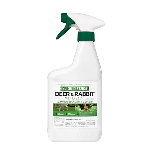Liquid Fence Deer and Rabbit Repellent Ready-To-Use, Apply Year-Round, 32 Ounces