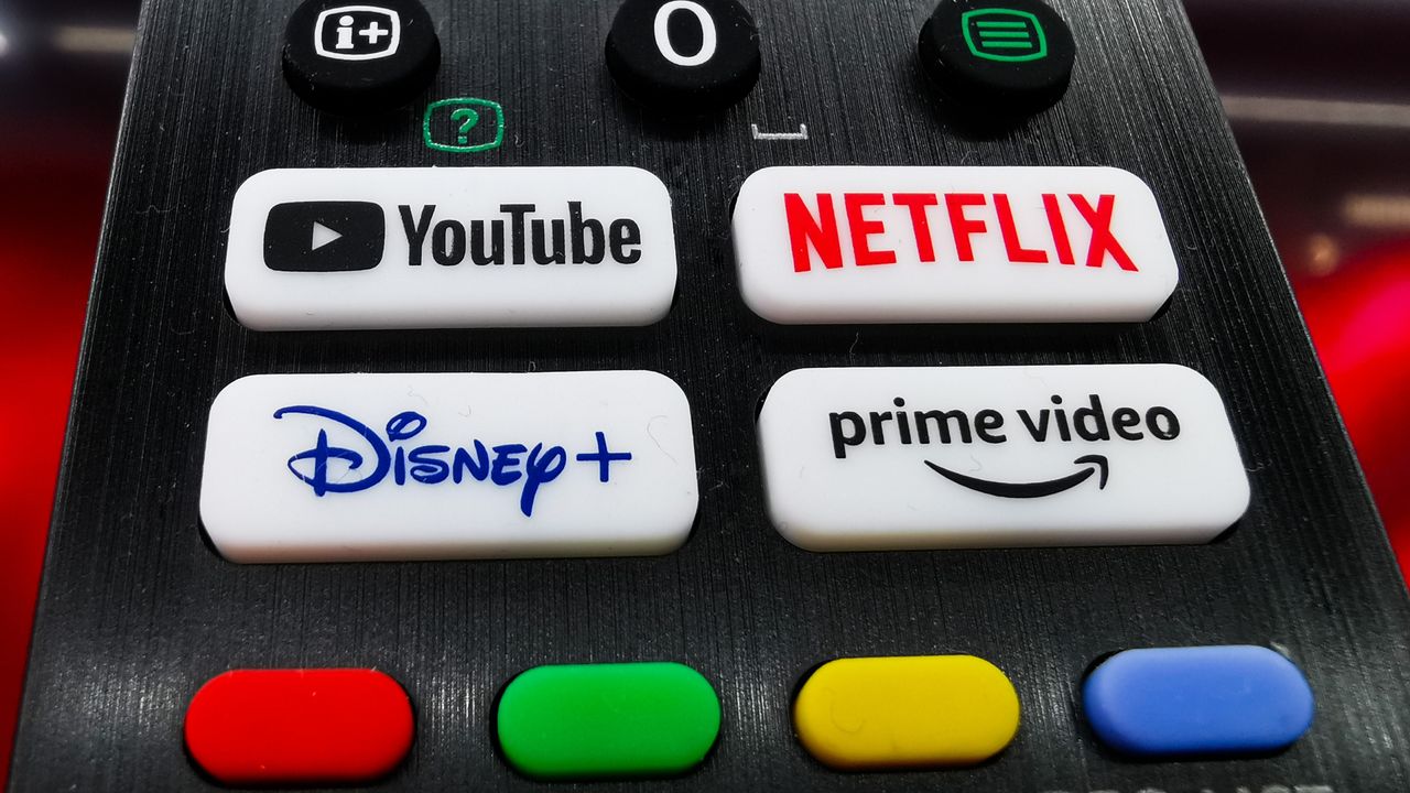 Netflix, Amazon Prime Video, Disney Plus and YouTube on TV remote