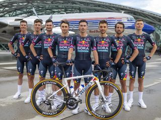 The Red Bull-Bora Hansgrohe team at the official team launch ahead of the Tour de France