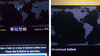A comparison of the online player map for Super Smash Bros. for Nintendo 3DS on the day of the server shutdown VS two days later.