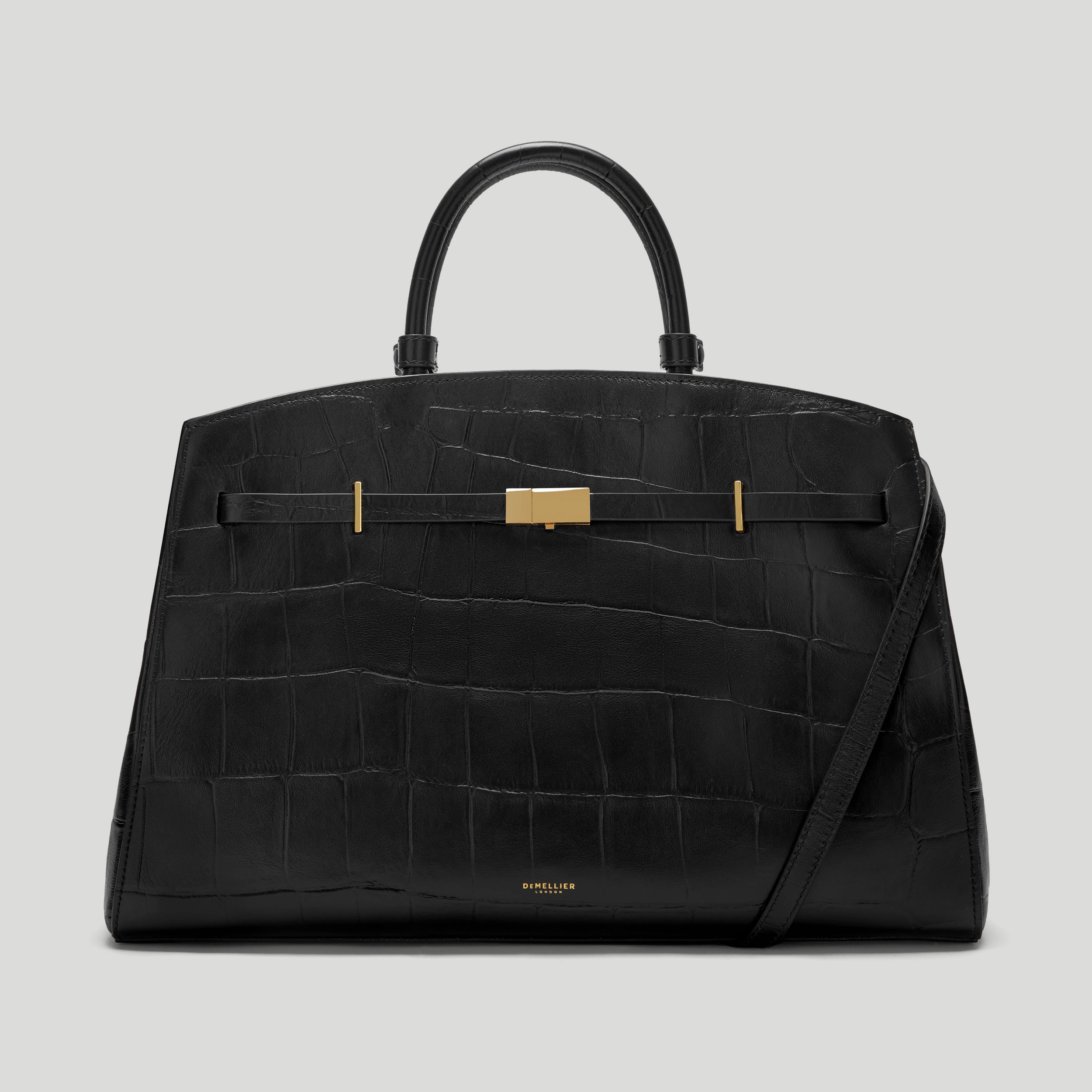 The Hudson | Black Large Croc-Effect | Demellier