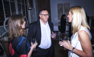 Time Inc's senior vice president of strategy and communications Regina Buckley (left) and executive vice president Evelyn Webster (right) with Norm Pearlstine