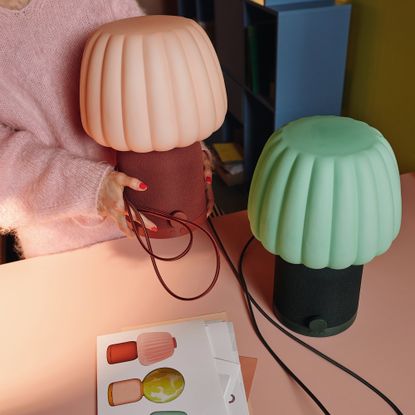 IKEA KULGLASS table lamps with speaker bases created in collaboration with Teklan