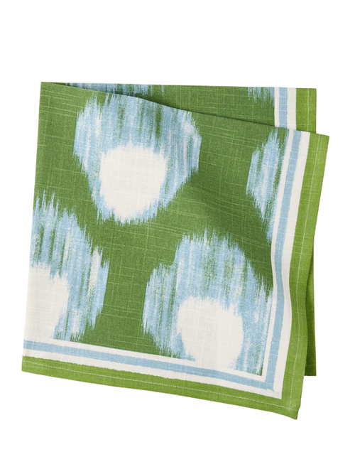 Green Bukhara Ikat Printed Napkin