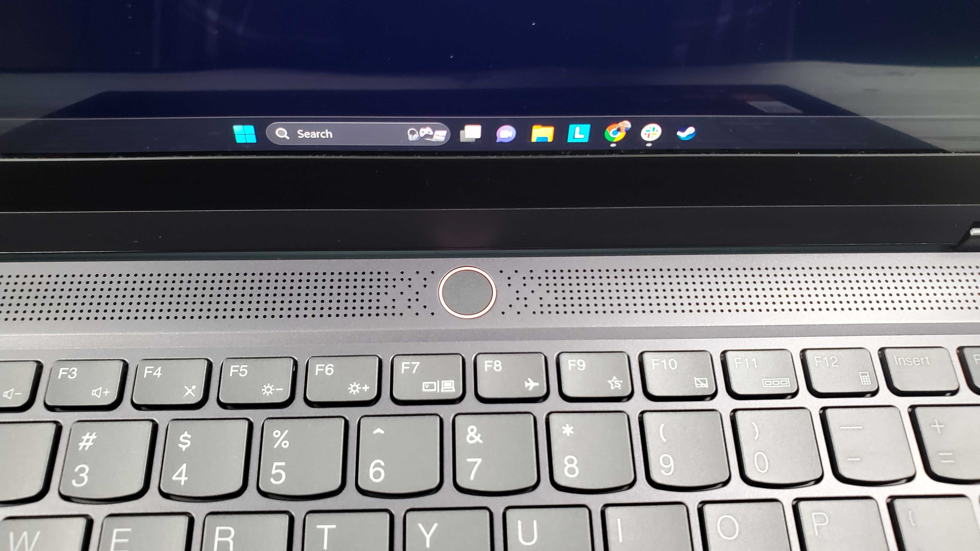 closeup of black gaming laptop