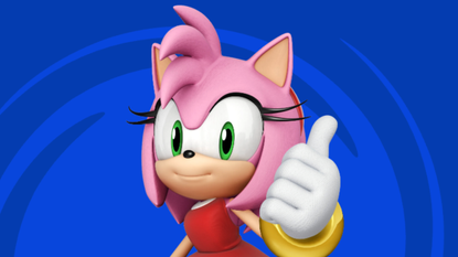 Amy Rose gives a thumbs up