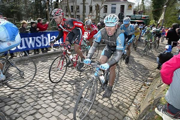 Erik Zabel (Team Milram) doesn't look to be having much fun.