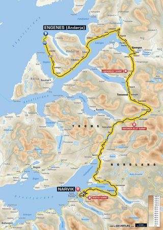 Arctic Race of Norway stage 1 map