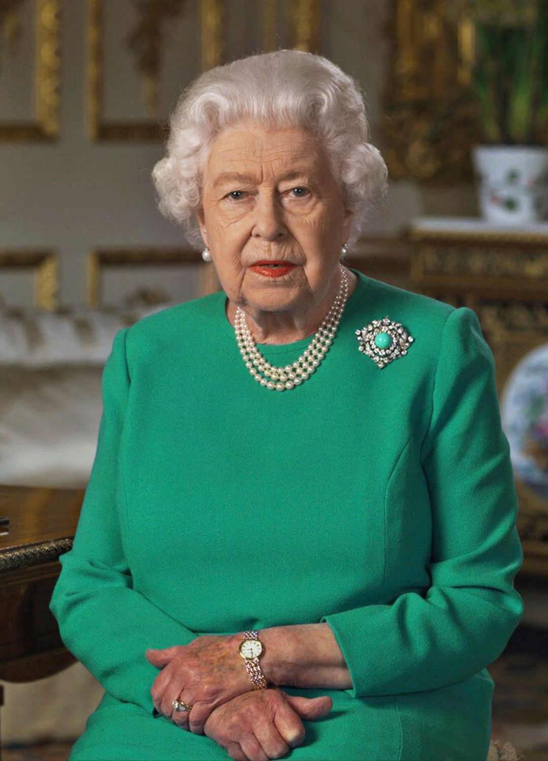 Queen Elizabeth II during her speech to the nation in 2020