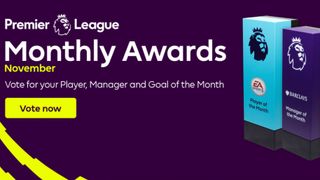 Premier League website, using a deep royal purple with a bright splash of neon yellow