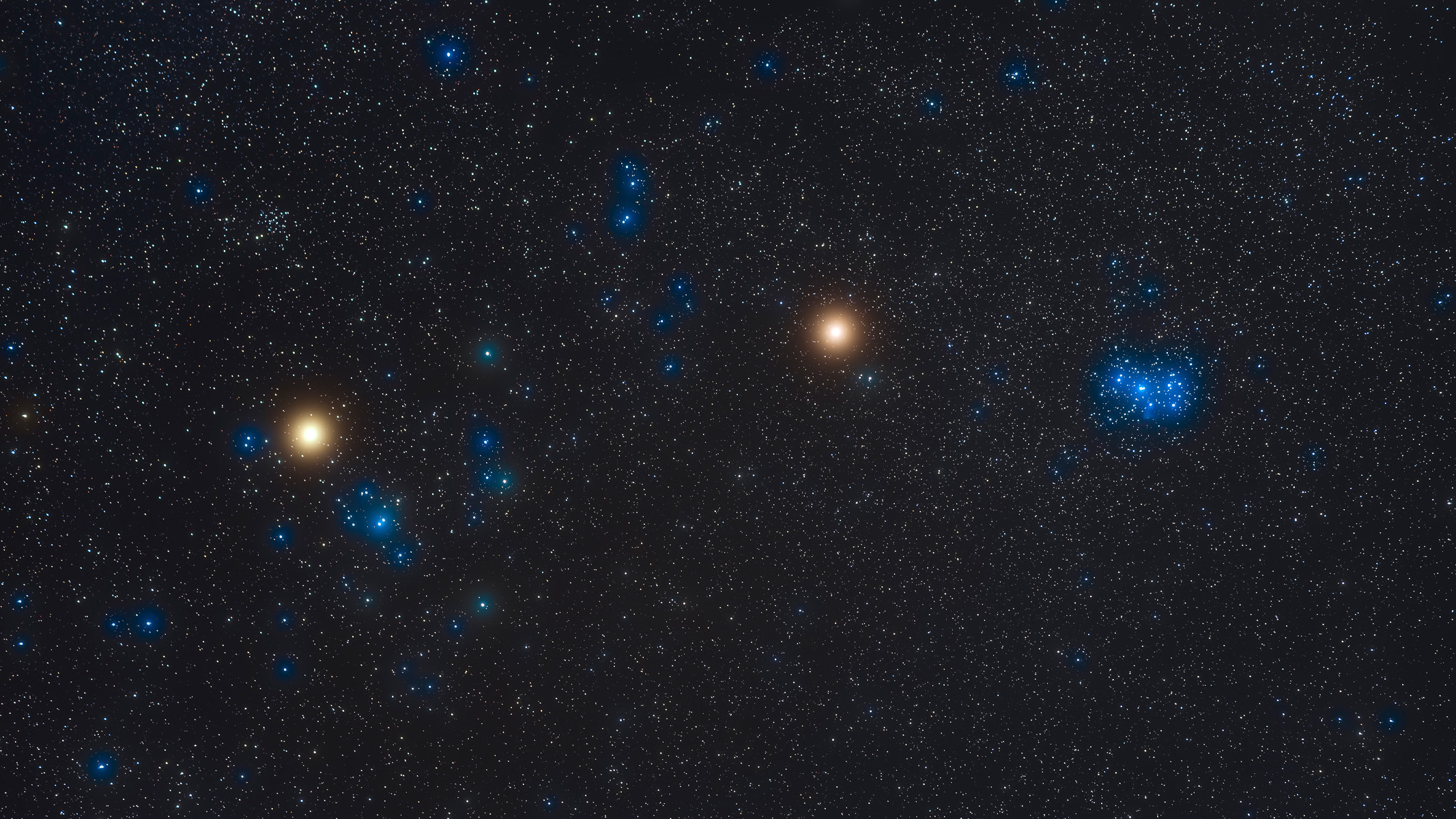 Hyades Star Cluster, Pleiades Star Cluster, Mars dan Aldebaran