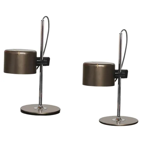 Set of Two Joe Colombo Mini Coupe Table Lamps