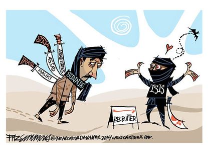 Editorial cartoon world ISIS Sunnis